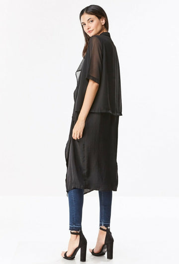 Boutique Double Layered Chiffon Coat- on Lucasgift
