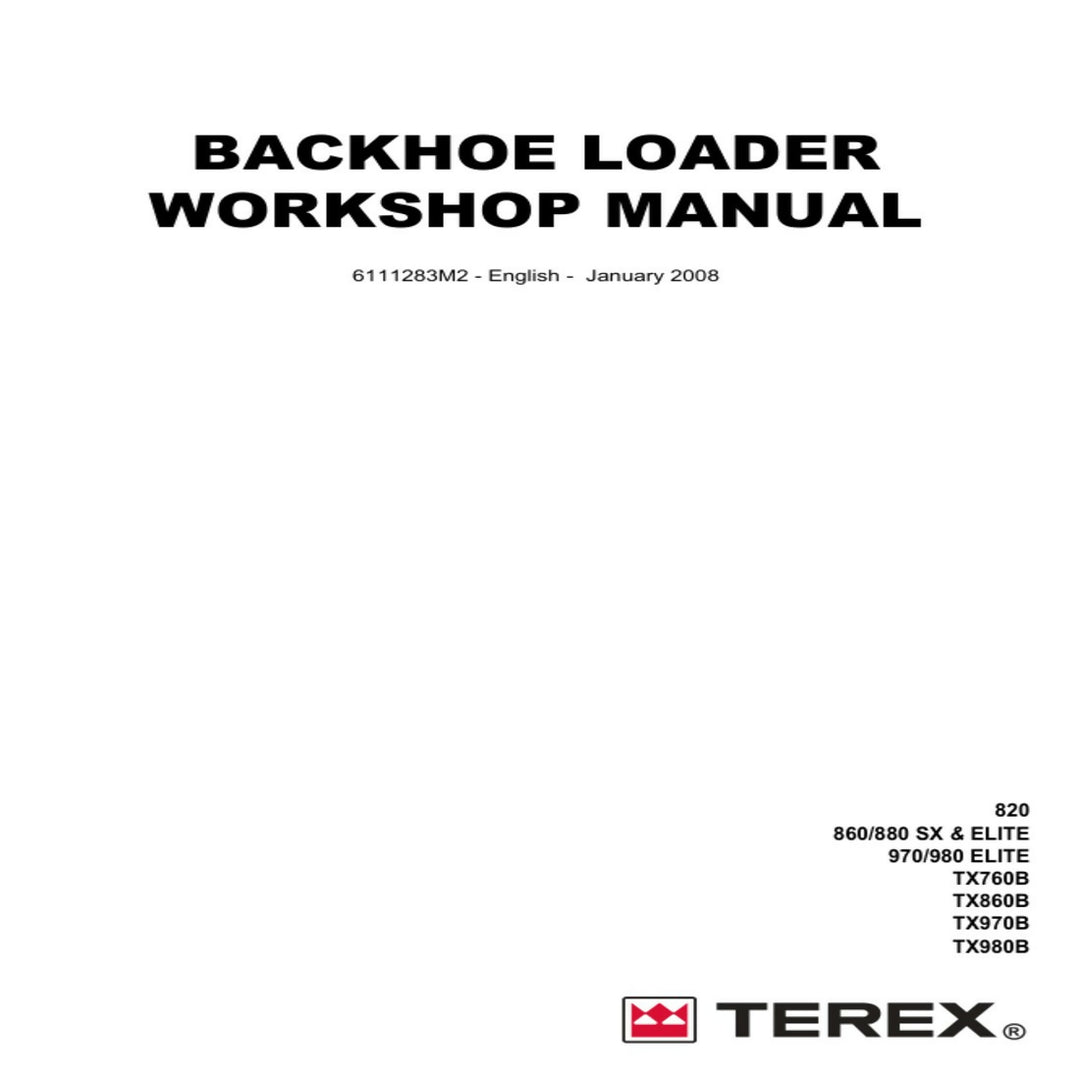 TEREX TX760B TX860B BACKHOE LOADER WORKSHOP SERVICE REPAIR MANUAL