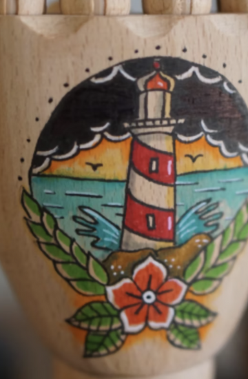 LIGHTHOUSE SUNSET WOODEN HAND- on Lucasgift