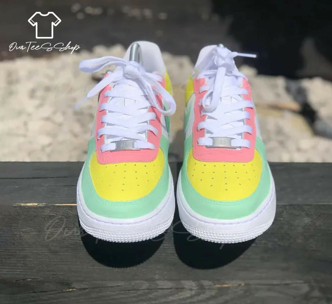 Custom Black Outline AF1 Sneakers, Hand Painted Personalized Shoes