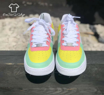 Custom Black Outline AF1 Sneakers, Hand Painted Personalized Shoes