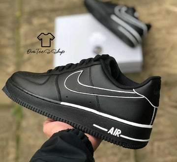 Custom White Line AF1 Sneakers, Hand Painted Personalized Shoes