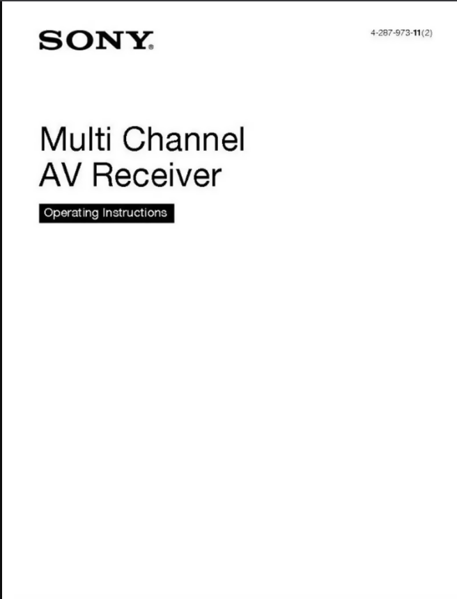 Sony STR-DA5700ES Receiver Owners Manual- on Lucasgift