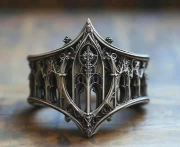 Gothic Cathedral Silver Ring: Intricate Architecture Statement Jewelry- on Lucasgift