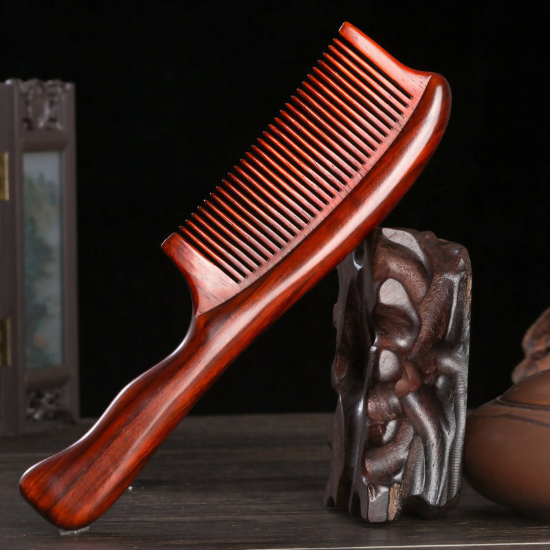 Rosewood comb Small leaf rosewood mahogany comb handle large comb anti-massage comb portable comb- on Lucasgift