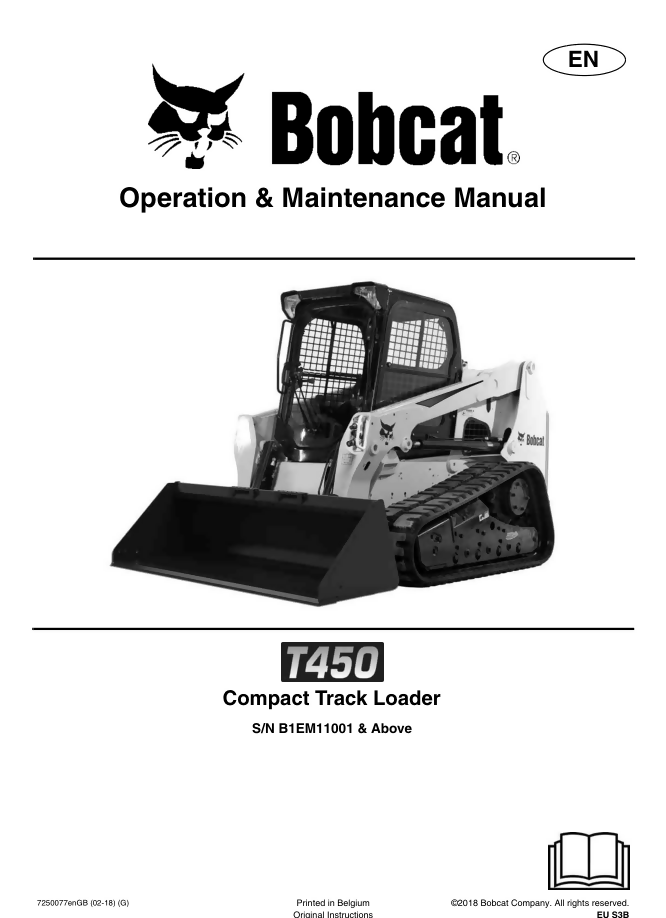 BOBCAT T450 COMPACT TRACK LOADER OPERATORS MAINTENANCE MANUAL- on Lucasgift