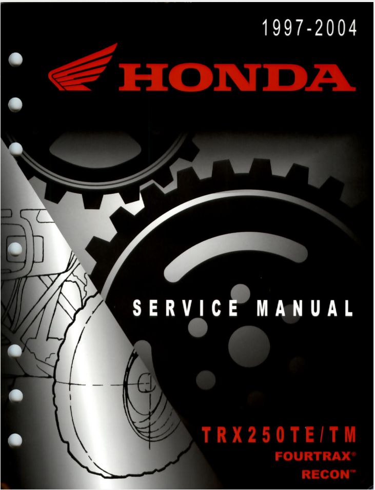 Honda Recon TRX250TE TM Repair Service Manual 97-04- on Lucasgift