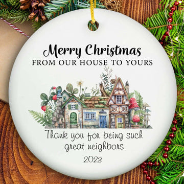 Neighbor Christmas Ornament - Ceramic-One Side Printing- on Lucasgift