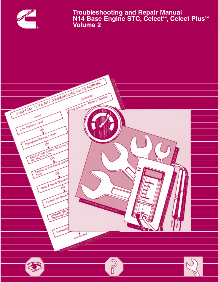 CUMMINS ENGINE N14 CELECT PLUS TROUBLESHOOTING SERVICE PARTS MANUAL- on Lucasgift