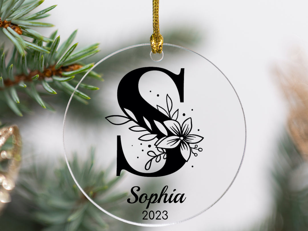 Personalized Christmas Name Ornament Black - Acrylic