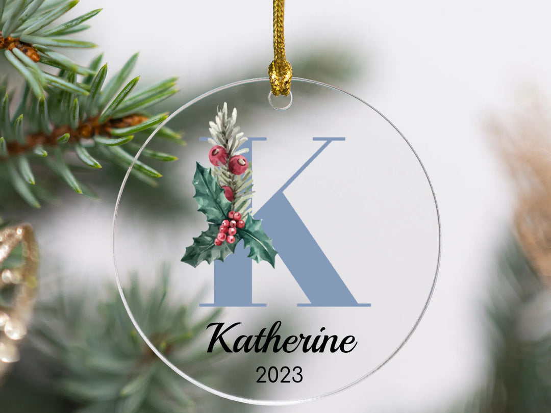 Personalized Christmas Name Ornament Gray - Acrylic-Lucasgift