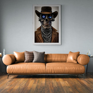 Premium Framed Print Robot Cowboy- on Lucasgift