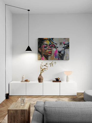 Giclee Art Print The woman and the cow- on Lucasgift