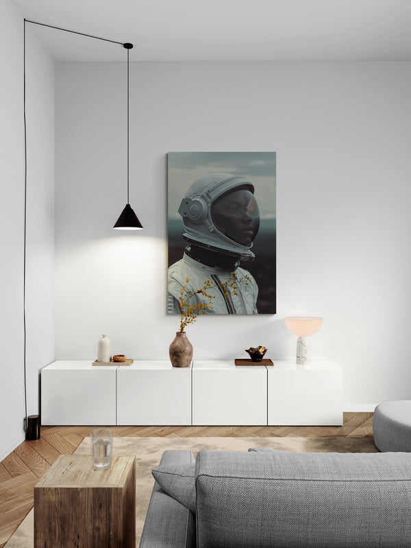 Metal Print Black Astronaut- on Lucasgift