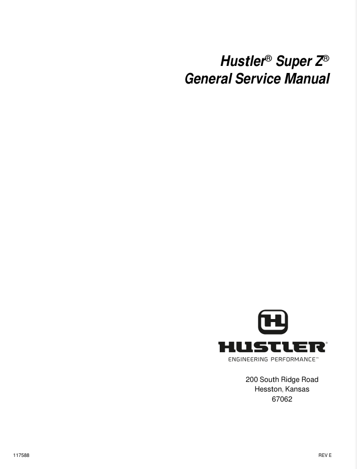 HUSTLER Z HYPERDRIVE LAWNMOWER SERVICE REPAIR ENGINE MANUAL