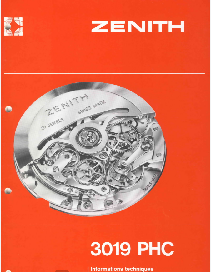 ZENITH - TECHNICAL MANUALS 3019 PHC- on Lucasgift