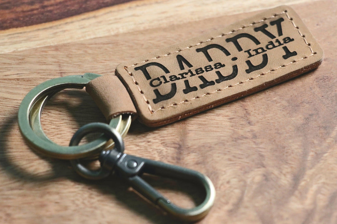 PAPA KEYCHAIN, Leather Keychain, Papa Gift, Gifts for Papa, Papa CHRISTMAS Gifts, Papa Gifts, Custom Papa Christmas Keychain, Father gift- on Lucasgift