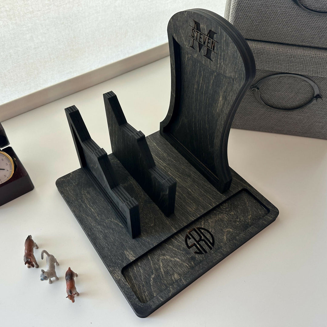Personalized Wooden Headphones Holder and Controller Stand, Controller and Headset Stand- on Lucasgift