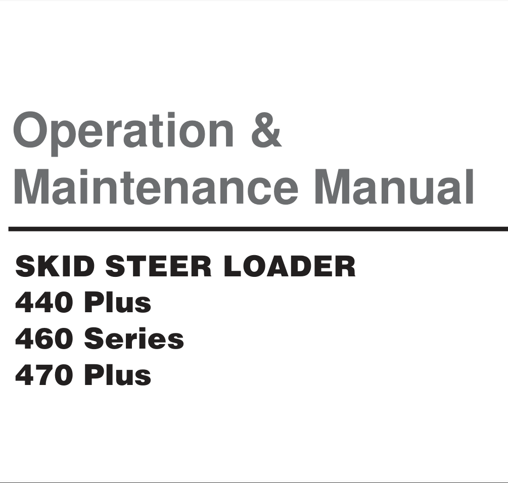 DOOSAN-DAEWOO 440 460 470 PLUS SKID STEER operator maintenance manual- on Lucasgift