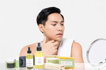 Fresh earthy Natural skincare set, Eucalyptus bath and body, Men Grooming kit/Body oil-Beard oil - mens box-Natural on Lucasgift