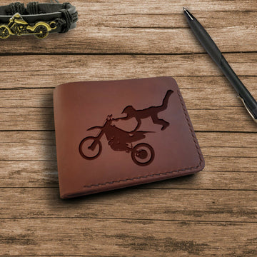 Motocross Gifts. Personalized Wallet. Engraved Custom Leather Wallets for Men. Personalized Leather Gift for Him. Off-Road Motorcycle Racing- on Lucasgift