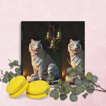 The White Tiger's Candlelit Celebration Canvas