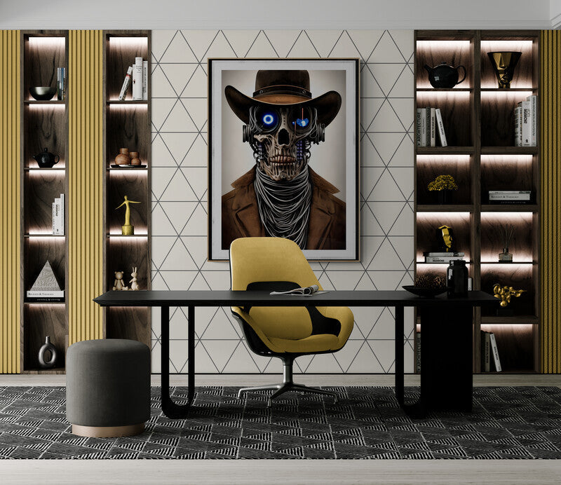 Premium Framed Print Robot Cowboy- on Lucasgift