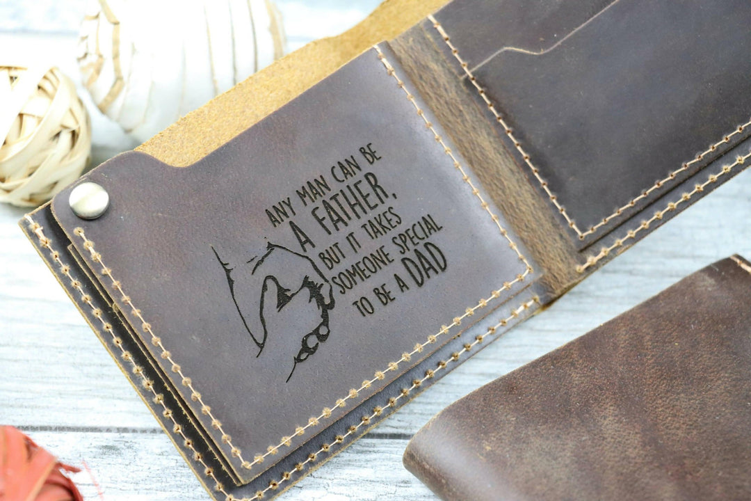 Men's Bifold Leather Wallet, Brown , Real Leather, Same Day Shipping, Free Shipping US- on Lucasgift