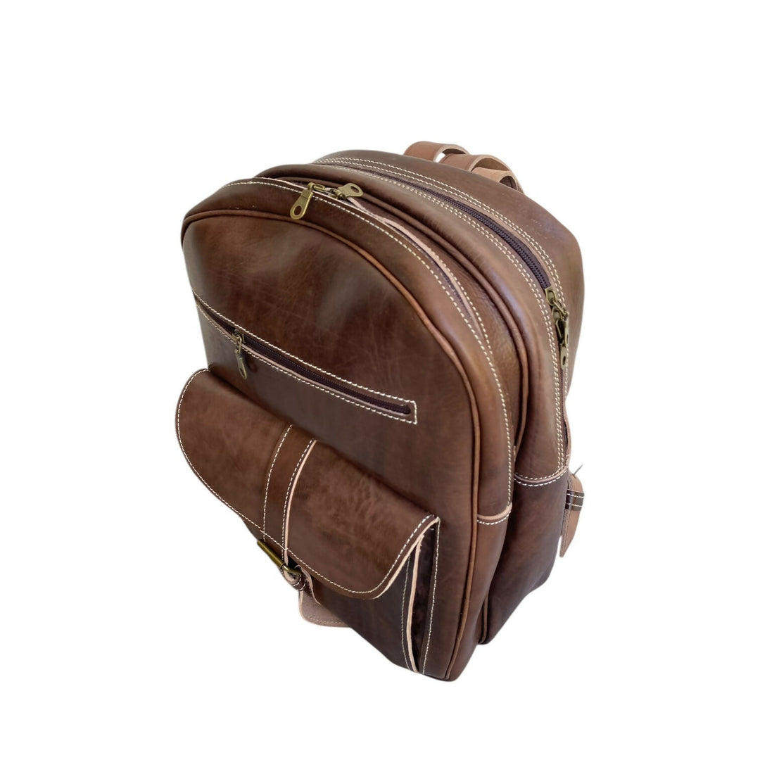 Genuine Leather Backpack Handmade Moroccan Craftsmanship Vintage Professional Style- on Lucasgift