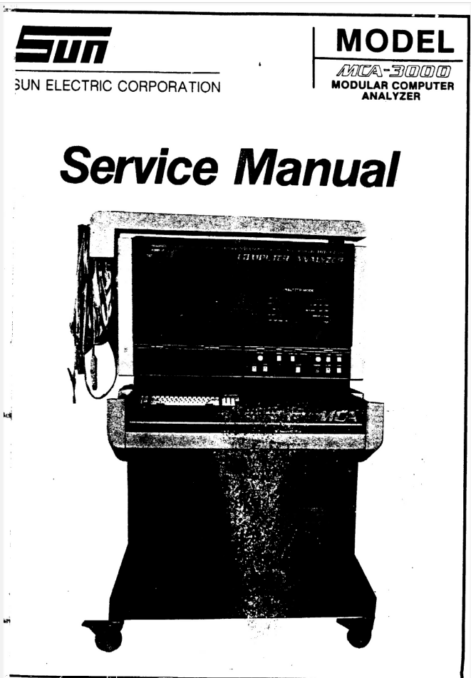 Sun Electric Mca 3000 Modular Computer Analyzer Service Manual- on Lucasgift
