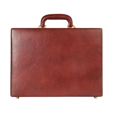Genuine Leather Attache Briefcase for Men's Leather Executive Handbag 14 inch Laptop Bag MacBook Carry Case Documents Organizer- on Lucasgift