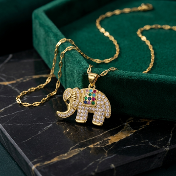 Elephant Necklace, Gold elephant necklace pendant, Lucky Elephant Jewelry, elephant gifts, Gift for her- on Lucasgift