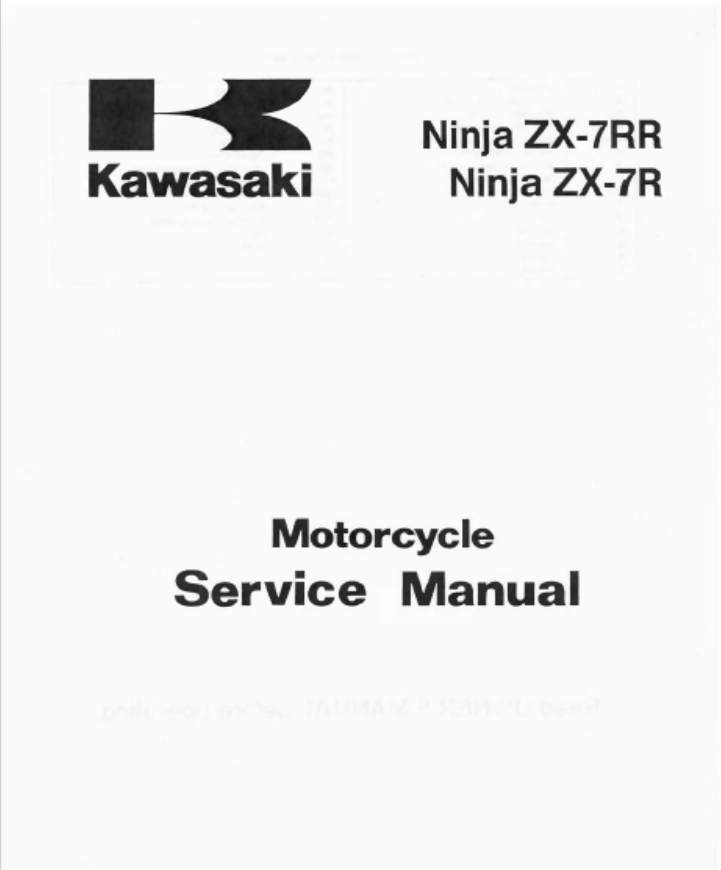 Kawasaki ZX-7R 1996-2003 Workshop Repair Service Manual- on Lucasgift