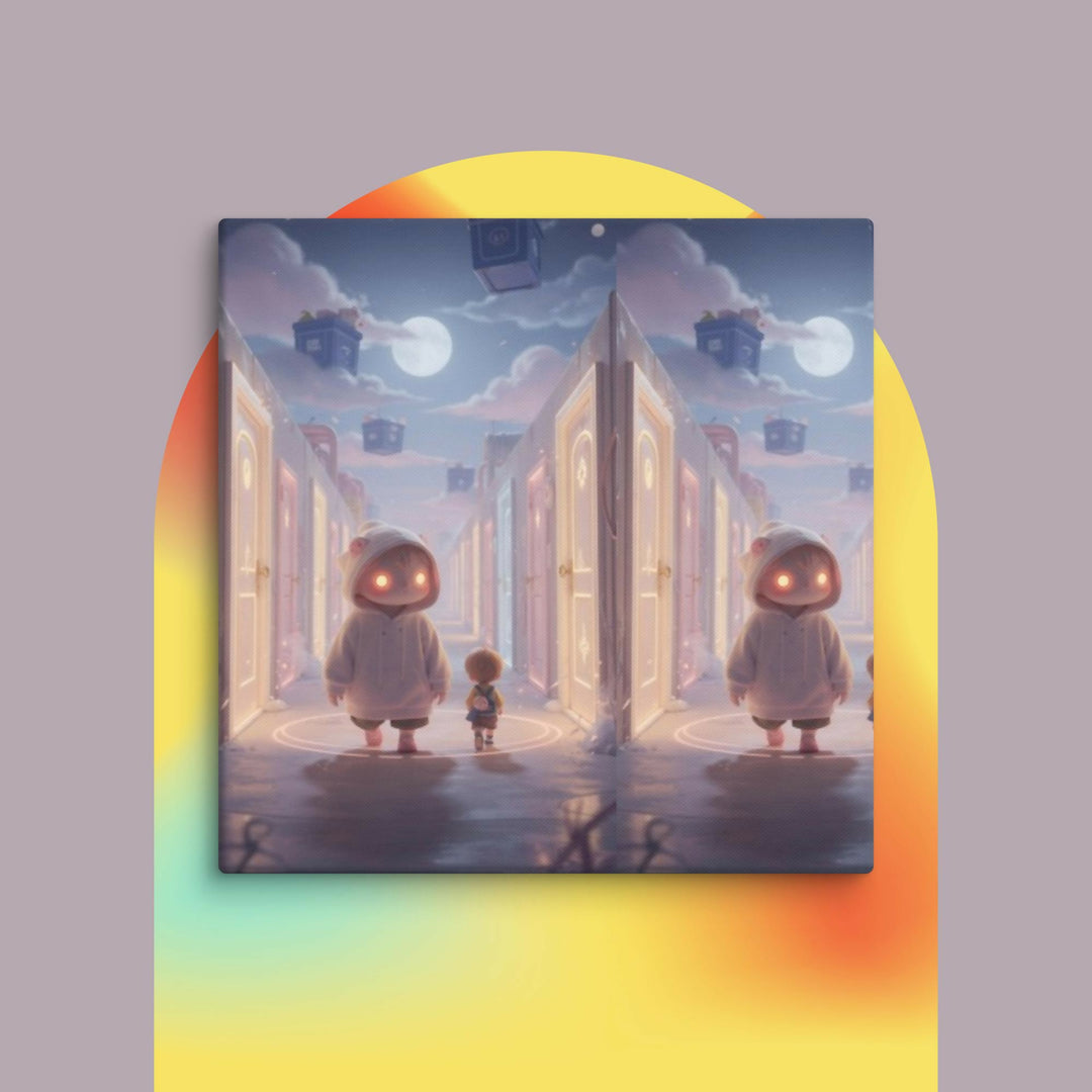 Moonlit Hallway of Endless Wonder Canvas
