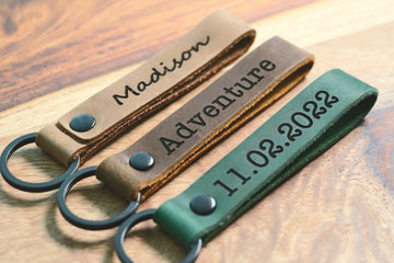 SLIM Personalized Leather Keychain, Personalized Coordinates Keychain, Where it All Began, 3 year Anniversary Gift. Mens gift, Mothers day gift- on Lucasgift