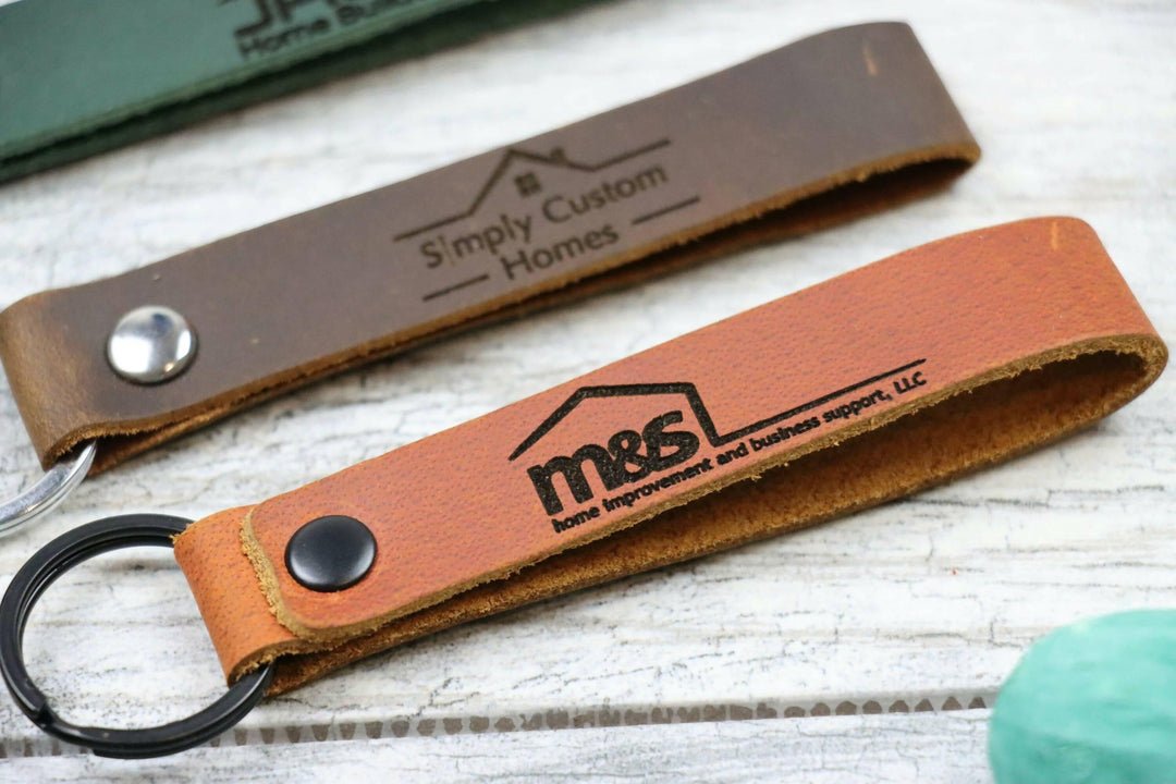 15 pcs+ Bulk Customizable Slim Leather Keychains, Gift For Realtors , Real Leather, Same Day Shipping, Free Shipping US- on Lucasgift