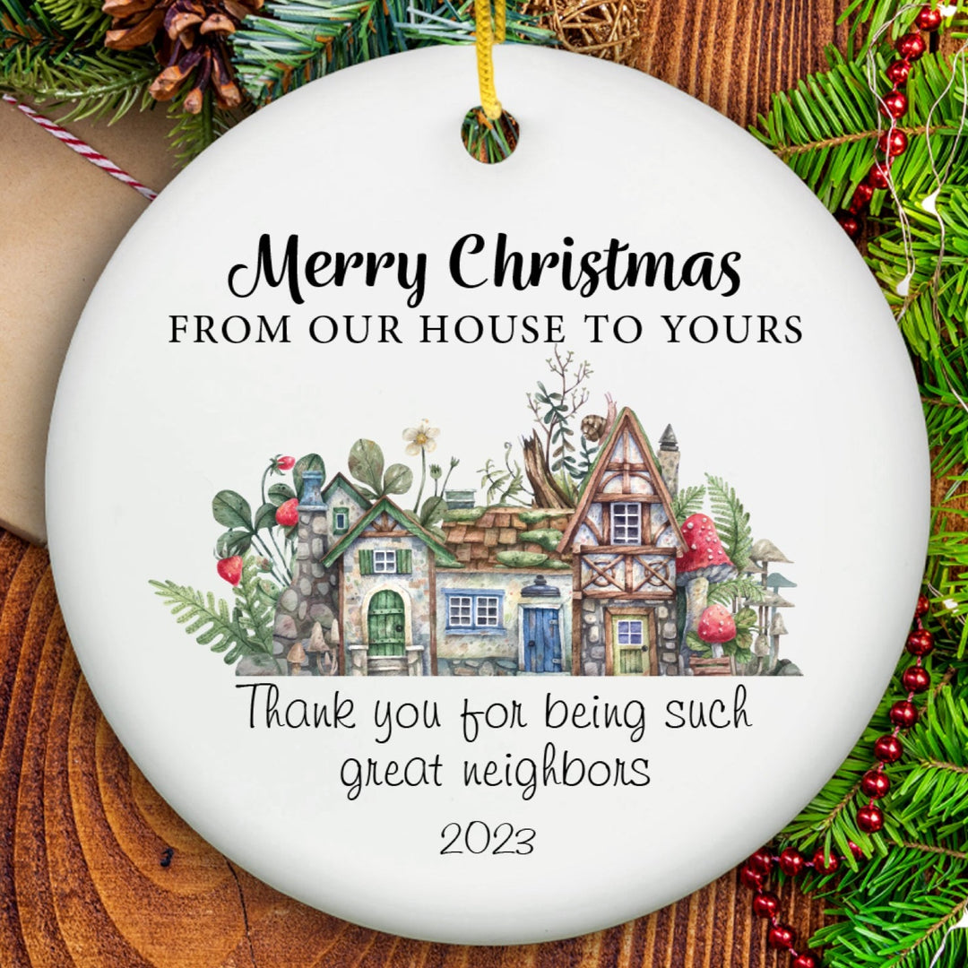 Merry Christmas From Our House to Yours Personalized Circle 