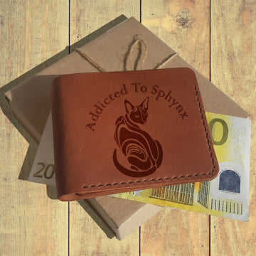 Gifts for Cat Lovers. Personalized Wallet. Engraved Leather Custom Wallet with Cat. Cat Owner Gift. Cat Lover Gift. Cat Dad Cute Wallet- on Lucasgift