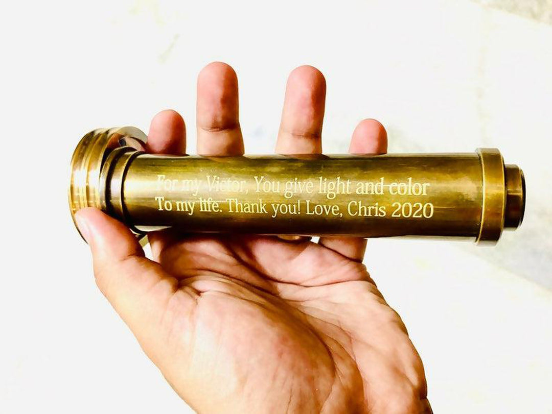 Personalized Classic Kaleidoscope, Multicolor Kaleidoscope, Gold Brass Kaleidoscope, Engraved Wedding Gift, Creative Custom Gift, Gift Idea- on Lucasgift