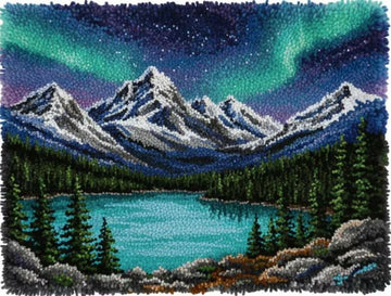 Rug Making Latch Hooking Kit | Aurora Night-60x40cm-Blank Canvas on Lucasgift