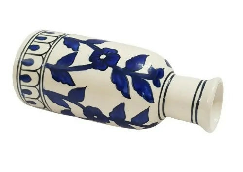 Hand-Painted Blue Floral Ceramic Vase- on Lucasgift