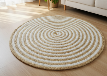 Sonia Artisan Collections | Natural Fiber Spiral Rug | Rustic Boho Floor Mat- on Lucasgift