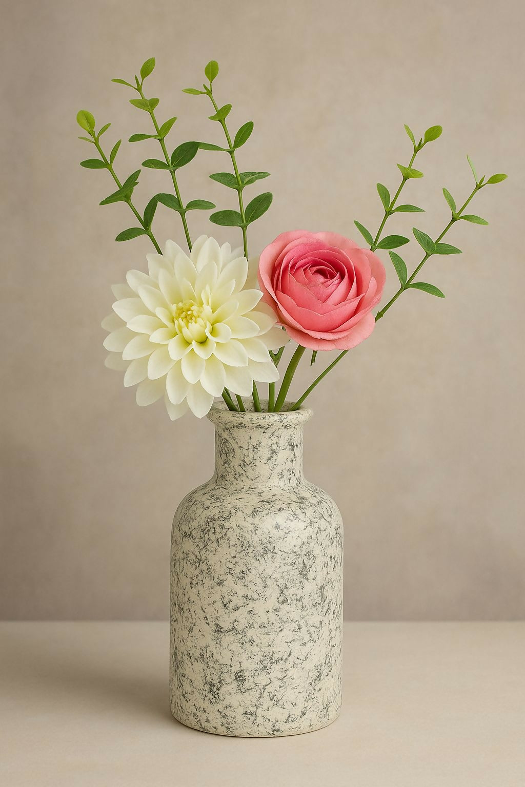 Marble Textured Cylindrical Flower Vase- on Lucasgift