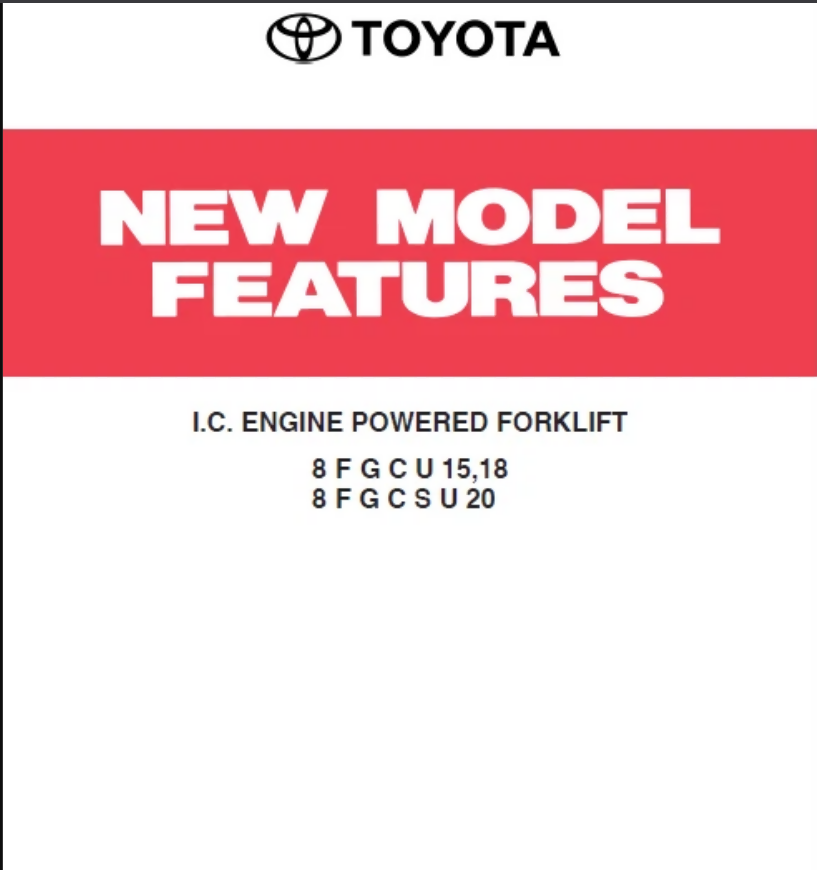 TOYOTA 8FGCU15 FORKLIFT SERVICE REPAIR SHOP MANUAL- on Lucasgift