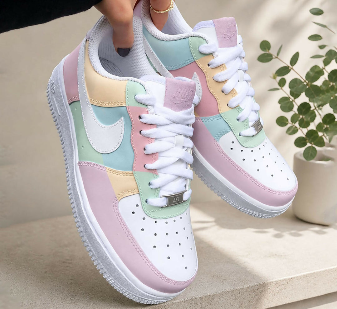 Custom Morandi Color Pastel AF1 Sneakers, Hand Painted Personalized Shoes