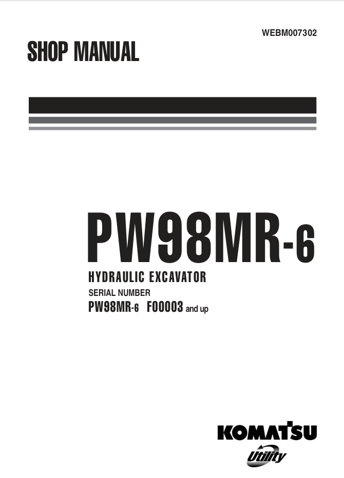 Komatsu PW98MR-6 Hydraulic Excavator Repair Shop Service Manual- on Lucasgift