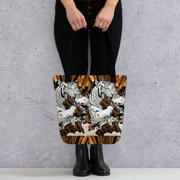 White Tiger Agung – Vibrant Tote Bag- on Lucasgift