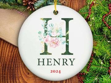 Initial and Name Ornament - Ceramic- on Lucasgift
