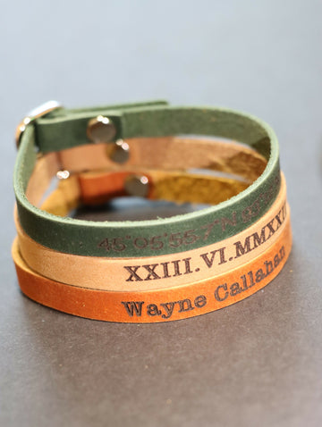 Personalized Leather Bracelet - Custom Wristbands, Engraved Cuff Bracelet, Custom leather bracelet for men, Cool Gifts for Husband, To My Man Bracelet, Personalized Gifts for Women- on Lucasgift
