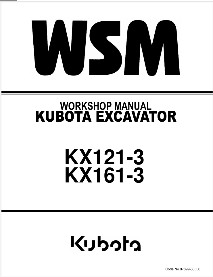 Kubota KX121-3 KX161-3 Excavator workshop Manual- on Lucasgift